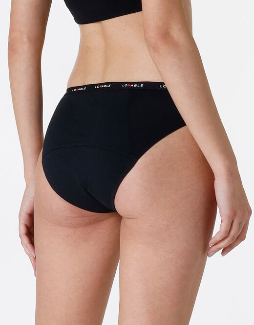 ﻿Lovable NUOVO Slip da ciclo lavabile in cotone biologico certificato, colore nero, per flusso abbondante Qualità Garantita