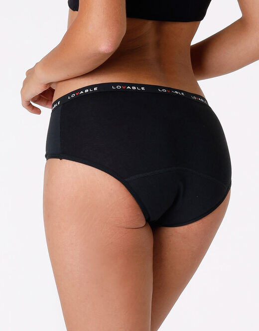 Lovable Culotte da ciclo lavabile flusso abbondante in cotone biologico certificato, nero Consegna Veloce