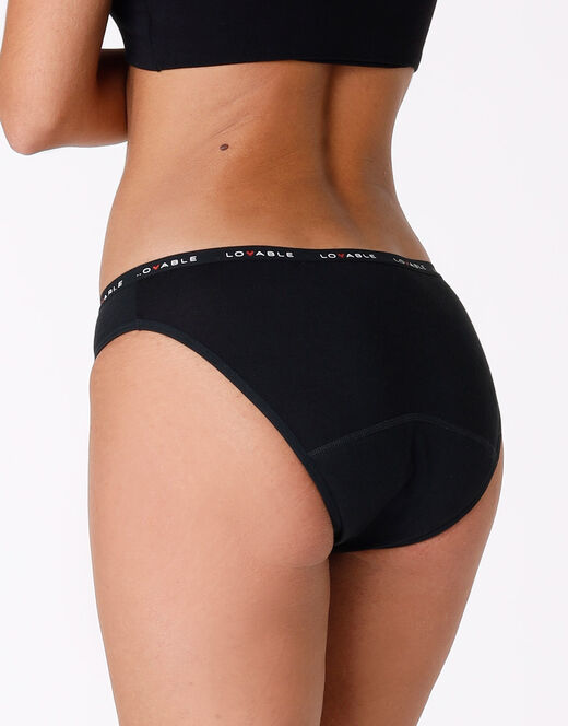 Lovable Slip da ciclo lavabile flusso abbondante in cotone biologico certificato, nero Promozione Limitata