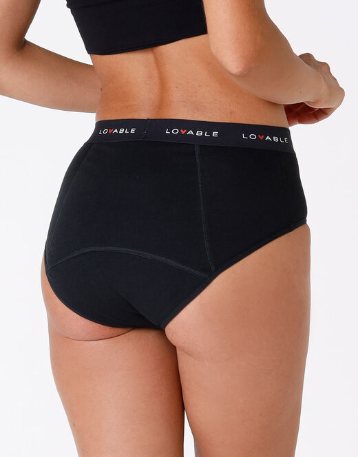 Lovable Slip alto da ciclo lavabile flusso medio in cotone biologico certificato, nero Fino Al -60%