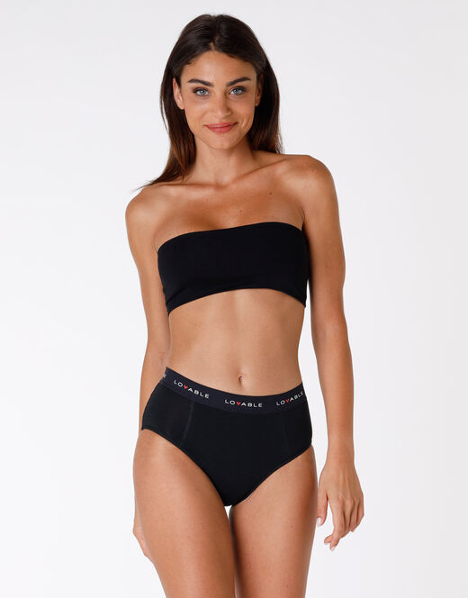 Lovable Slip alto da ciclo lavabile flusso medio in cotone biologico certificato, nero Fino Al -60%