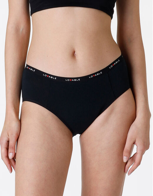 Lovable NUOVA Culotte da ciclo lavabile in cotone biologico certificato, colore nero, flusso abbondante Shopping Online