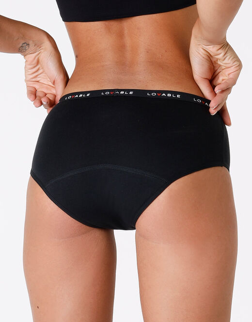 Lovable Culotte da ciclo lavabile flusso medio in cotone biologico certificato, nero Sottocosto