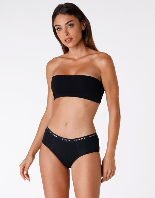 Lovable Culotte da ciclo lavabile flusso medio in cotone biologico certificato, nero Sottocosto