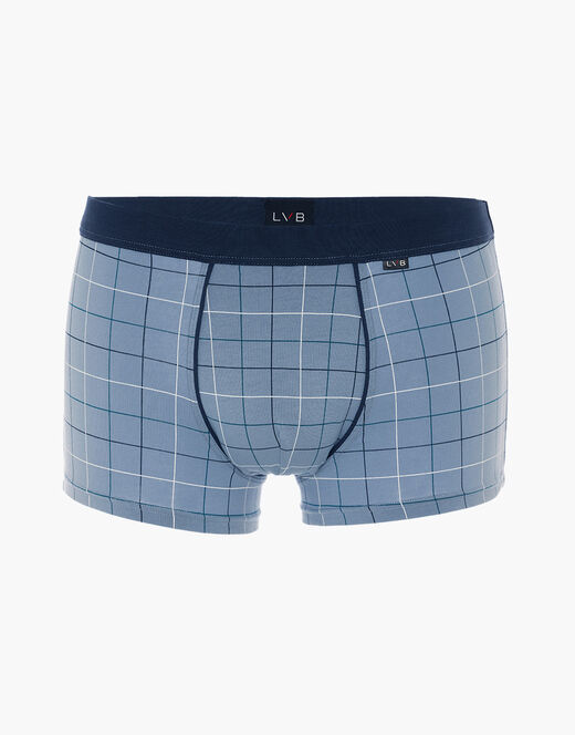 Lovable Boxer Casual Stretch Cotton in cotone elasticizzato, azzurro con stampa a quadri Offerta