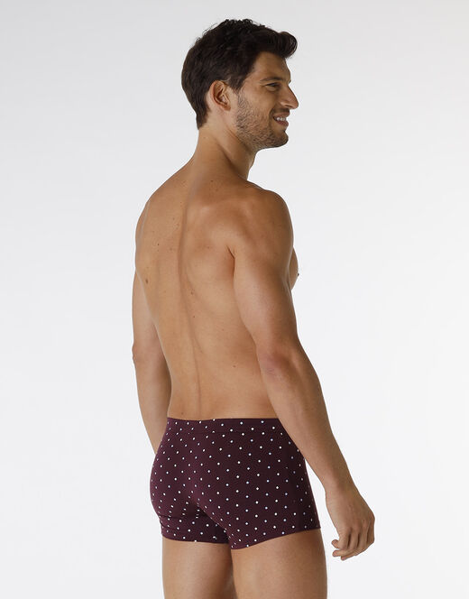 Lovable Boxer Classic Cotton Modal, bordeaux con stampa geometrica Vendita Calda