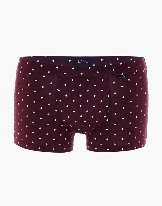 Lovable Boxer Classic Cotton Modal, bordeaux con stampa geometrica Vendita Calda