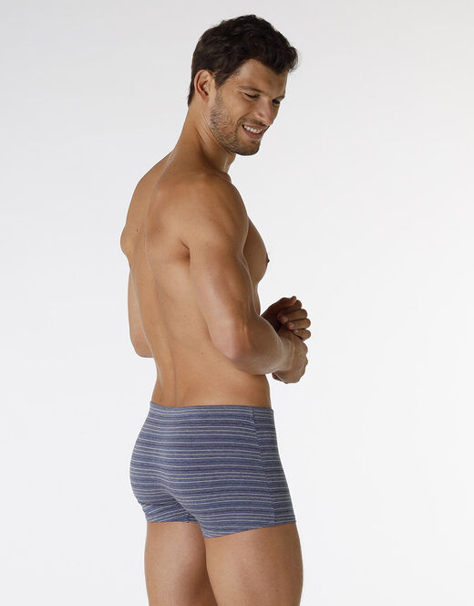 Lovable Boxer Rephined Cotton Modal, blu melange a righe 2025