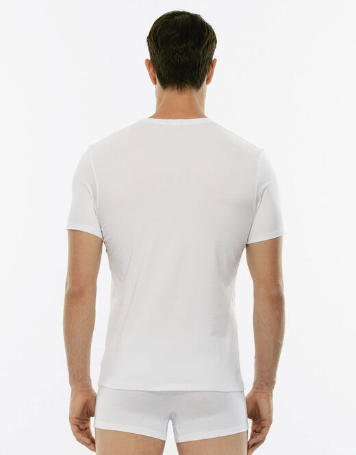 Lovable T-Shirt uomo con scollo a V profondo Supima Premium Cotton, bianco 2025