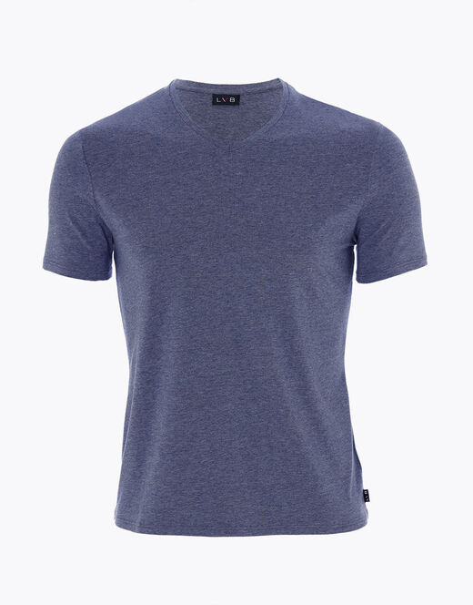 Lovable T-shirt Rephined Cotton Modal, blu melange In Linea