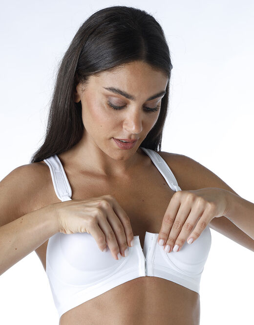 Lovable Reggiseno sportivo Active Comfort con apertura frontale alto impatto, bianco Convenienza