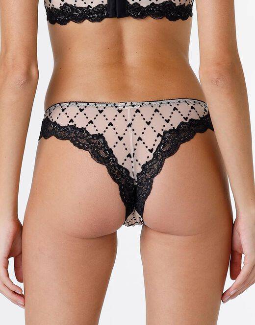 Lovable Brasiliano Velvet Tulle in pizzo e tulle, skin e nero Online