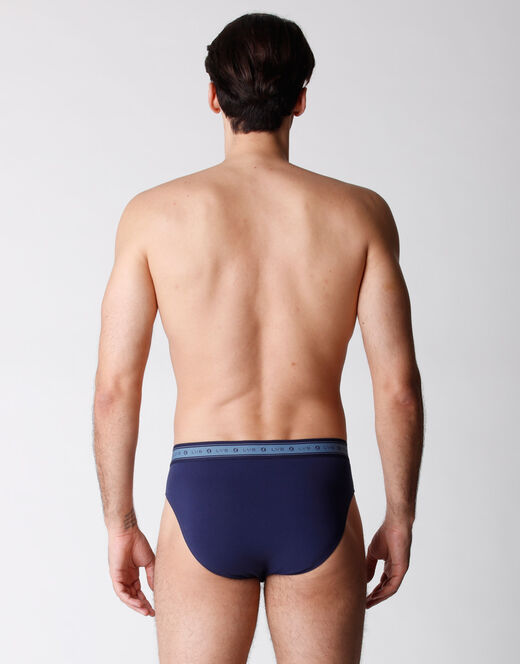 Lovable Slip bipack uomo in cotone biologico, blu melange Vendita Economica