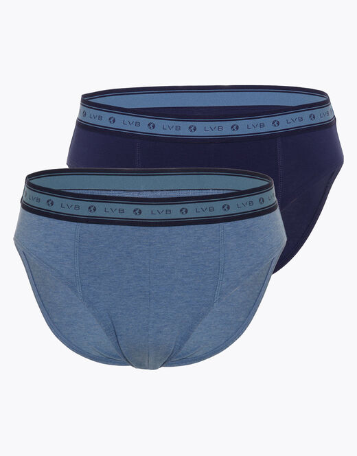 Lovable Slip bipack uomo in cotone biologico, blu melange Vendita Economica