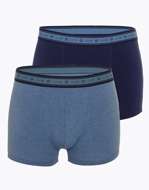 Lovable Boxer bipack uomo in cotone biologico, blu melange Fino Al -60%
