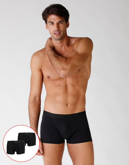Lovable Bipack boxer in cotone elasticizzato, nero Sconto