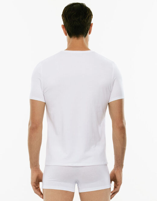 Lovable T-shirt girocollo Supima Premium Cotton in cotone elasticizzato, bianca Negozio