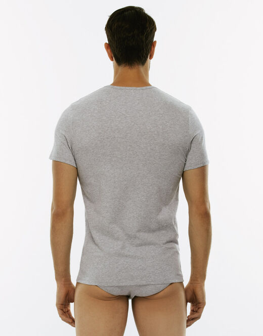 Lovable T-Shirt girocollo Cotton Stretch in cotone elasticizzato, grigio In Saldo