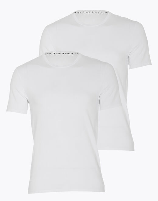Lovable T-shirt scollo a V uomo in cotone biologico, confezione x2 bianco Promozione