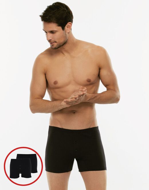 Lovable Boxer parigamba Bipack in 100% cotone Pure Cotton, nero Spedizione Gratuita