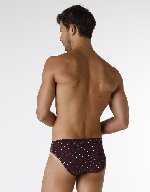 Lovable Slip Classic Cotton Modal, bordeaux con stampa geometrica Promozione Limitata