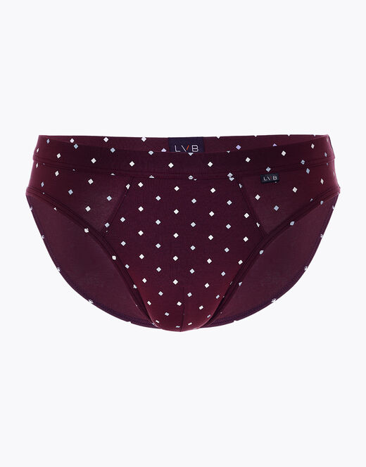 Lovable Slip Classic Cotton Modal, bordeaux con stampa geometrica Promozione Limitata