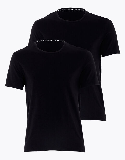 Lovable T-shirt scollo a V uomo in cotone biologico, confezione x2 nero Prezzo Ridotto