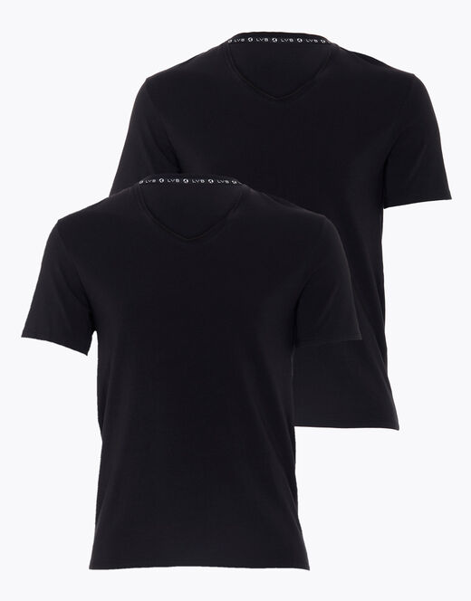 Lovable T-shirt girocollo uomo bipack in cotone biologico, nero Novità