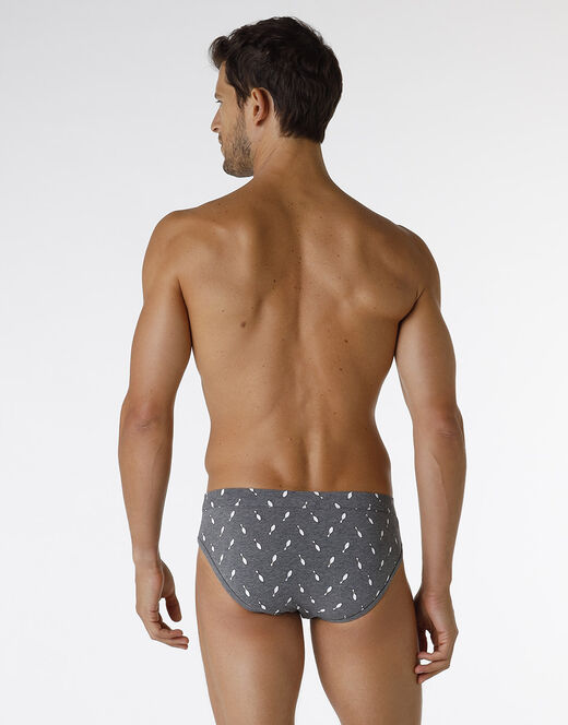 Lovable Slip Printed Stretch Cotton in cotone elasticizzato, grigio melange stampato Sconto