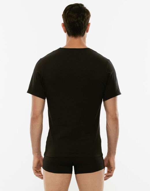 Lovable T-shirt 100% cotone Pure Cotton con scollo a V, nero Outlet