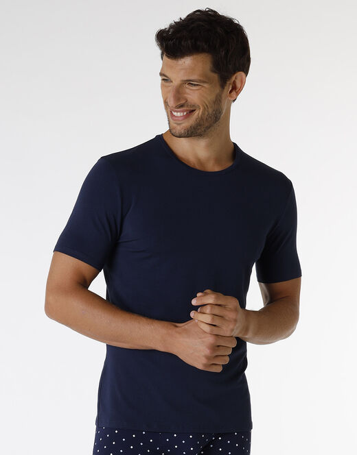 Lovable T-shirt Rephined Cotton Modal, blu navy In Vendita