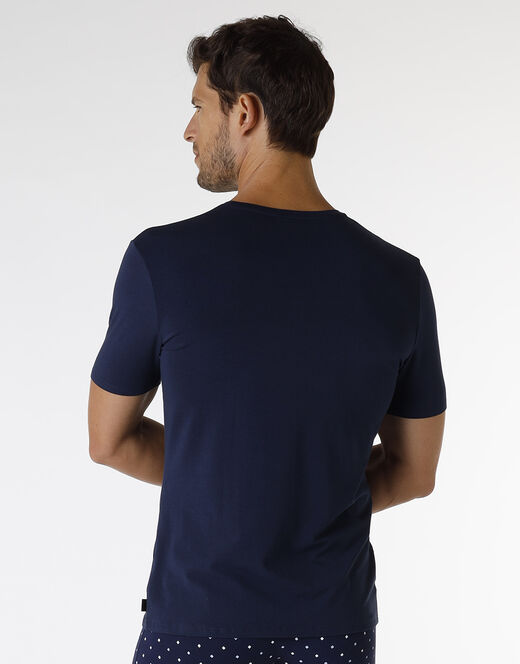 Lovable T-shirt Rephined Cotton Modal, blu navy In Vendita