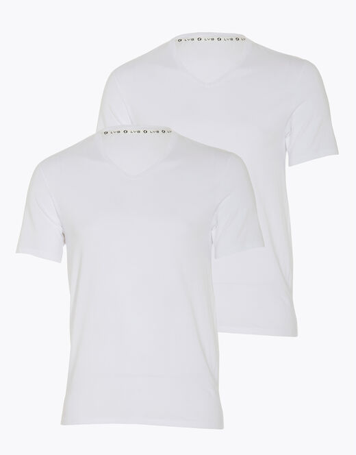 Lovable T-shirt girocollo uomo bipack in cotone biologico, bianco Hotsell