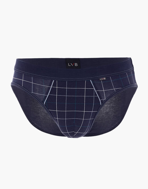 Lovable Slip Casual Stretch Cotton in cotone elasticizzato, blu navy con stampa a quadri Vendite Flash
