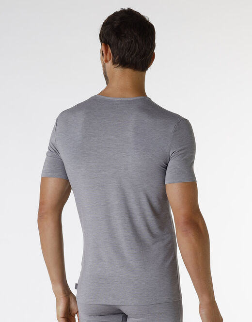Lovable T-shirt con scollo a V Micromodal Fil a Fil, grigio melange 2025