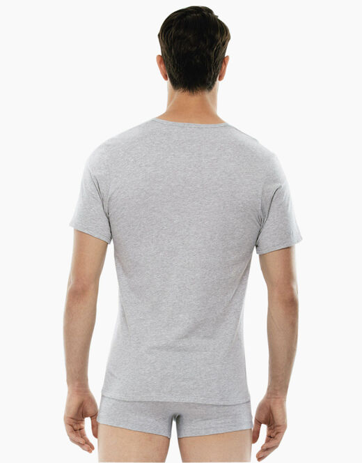 Lovable T-shirt 100% cotone Pure Cotton con scollo a V, grigio melange 2025