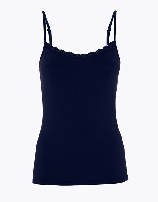 Lovable Top Basic Soul in viscosa e pizzo, blu scuro Offerte