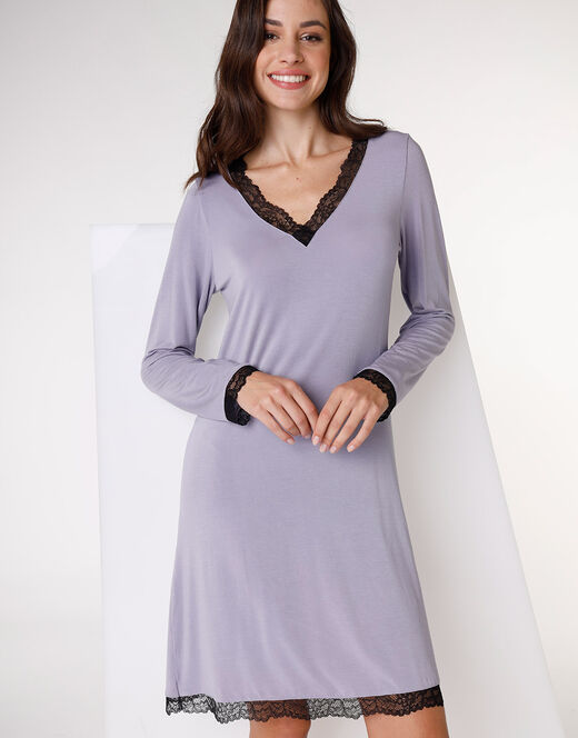 Lovable Camicia da notte in jersey di modal elasticizzato, tornado chiaro Promozione