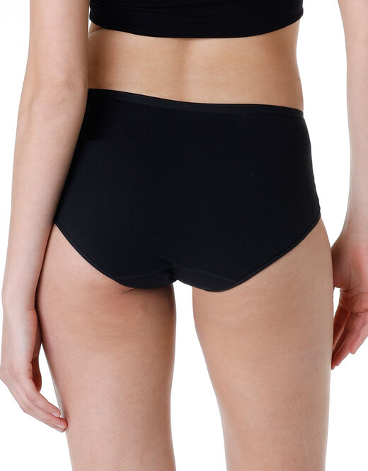 Lovable Slip midi assorbente lavabile in cotone elasticizzato, nero Fino Al -60%