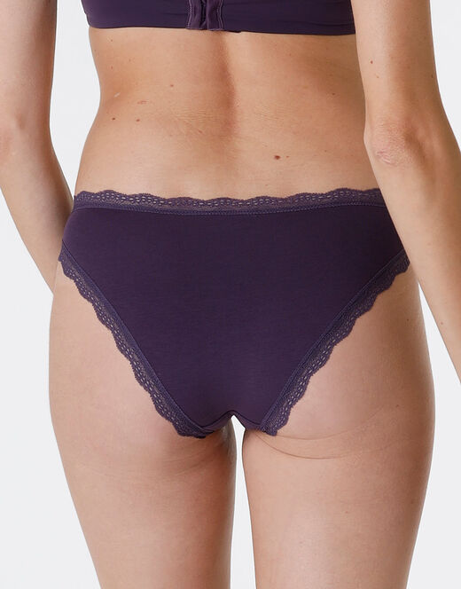 Lovable Slip Lovable Panties in cotone e pizzo elasticizzati, tornado scuro Saldi