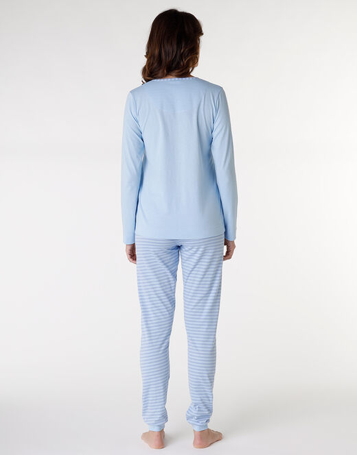 Lovable Pigiama lungo in jersey di cotone, azzurro Italy