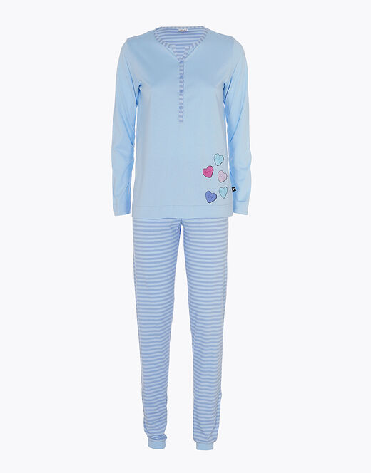 Lovable Pigiama lungo in jersey di cotone, azzurro Italy