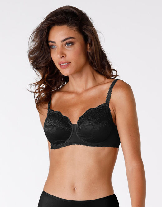 Lovable Reggiseno con ferretto senza imbottitura Exuberance, nero, in pizzo. Alto sostegno Economico