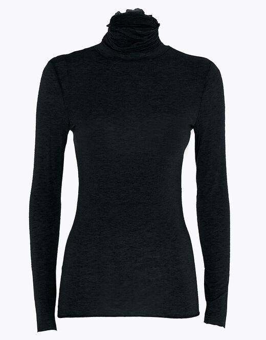 Lovable Maglia a collo alto e manica lunga in modal e cashmere, nero 2025