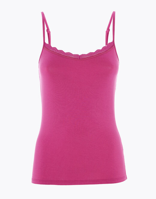 Lovable Top Basic Soul in viscosa e pizzo, rosa sorbetto Negozi Online