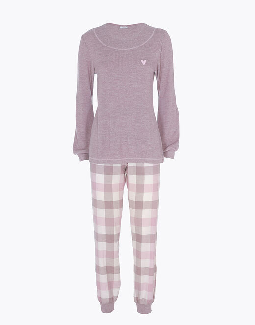 Lovable Homewear chiuso in flanella di cotone, rosa grigio Acquista Ora
