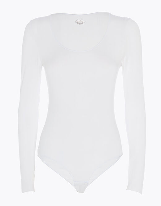 Lovable Body a manica lunga con scollo rotondo in modal, bianco Affare Del Giorno
