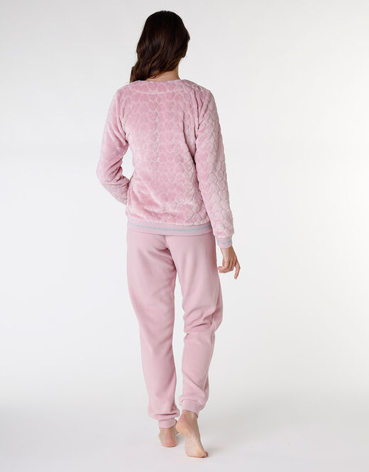 Lovable Homewear in pelliccetta e pile, rosa polvere Vendita Calda