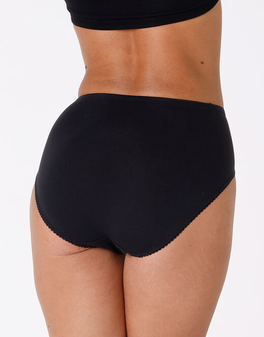Lovable Slip midi Lovely Charme nero in cotone elasticizzato con pizzo Italia