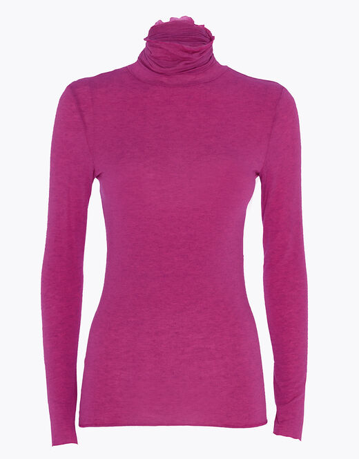 Lovable Maglia a collo alto e manica lunga in modal e cashmere, rosa sorbetto Soddisfazione Garantita